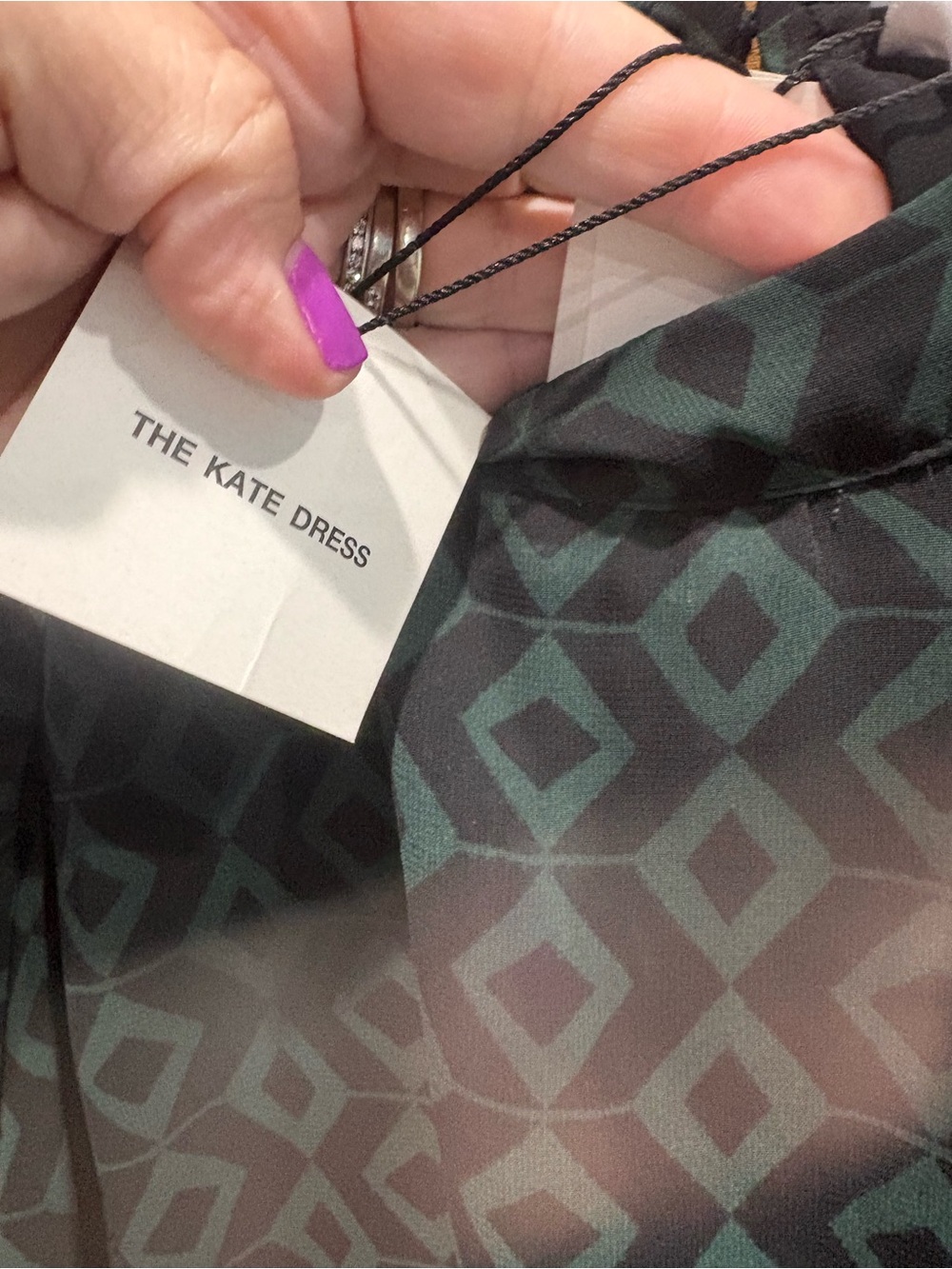 Zara Dark Green Long-Sleeve Ruffle Hem Dress - Picture 5 of 9